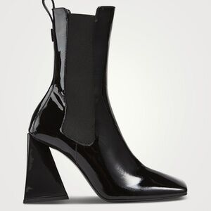 THE ATTICO Boots Devon Leather Mid-Calf Boots Black Patent Sz 36 / 6us Authentic